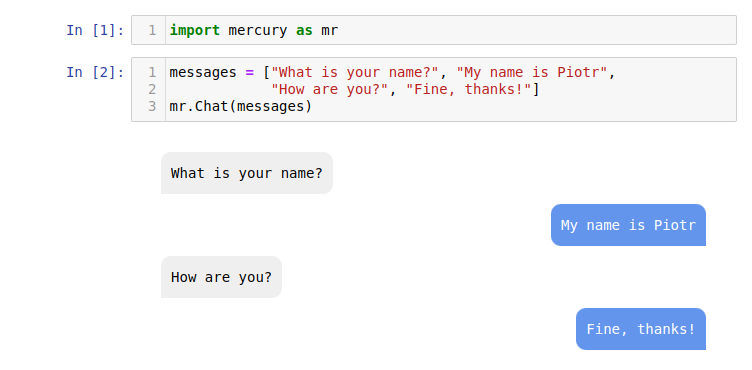 Using Chat widget in Jupyter Notebook