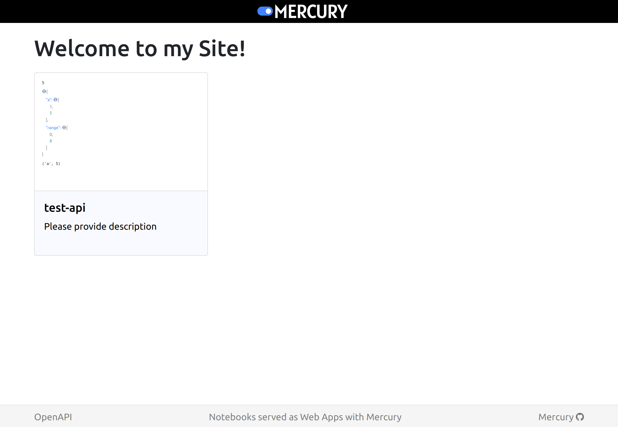 OpenAPI schema is available in site footer