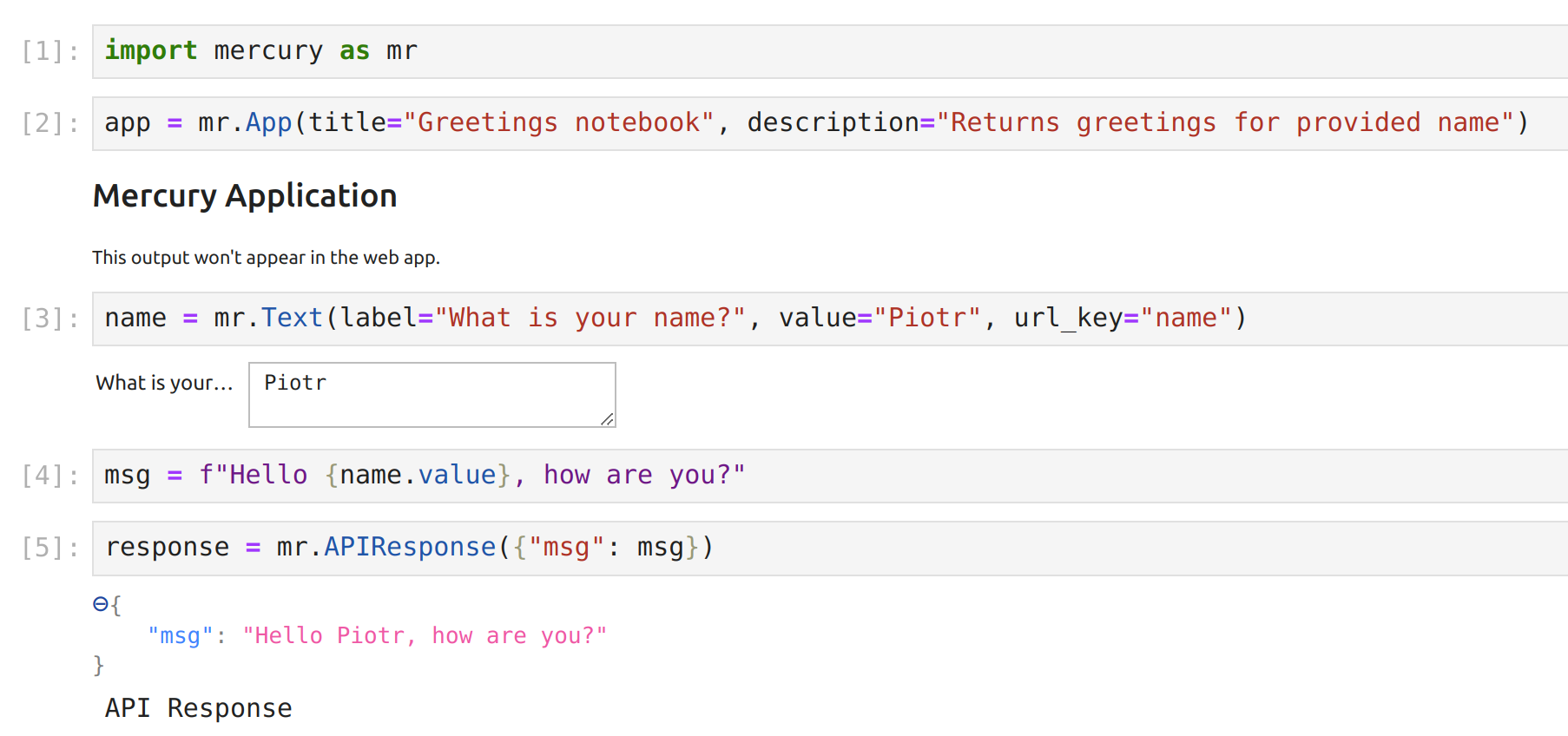 Example notebook for REST API